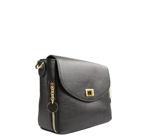 Poseta casual, dama, ADA SHOES, 25024, negru, piele naturala